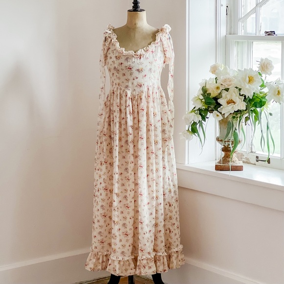 Ethereal Doen Ondine Dress Tuileries Blooms Size Large Cottagecore Dress - Picture 6 of 14